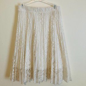 White Lace Flowing Skirt